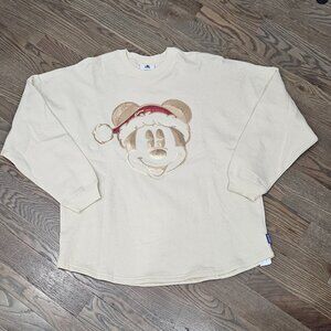 Disney Christmas Mickey Cream and Gold Sweatshirt Size XL Never worn